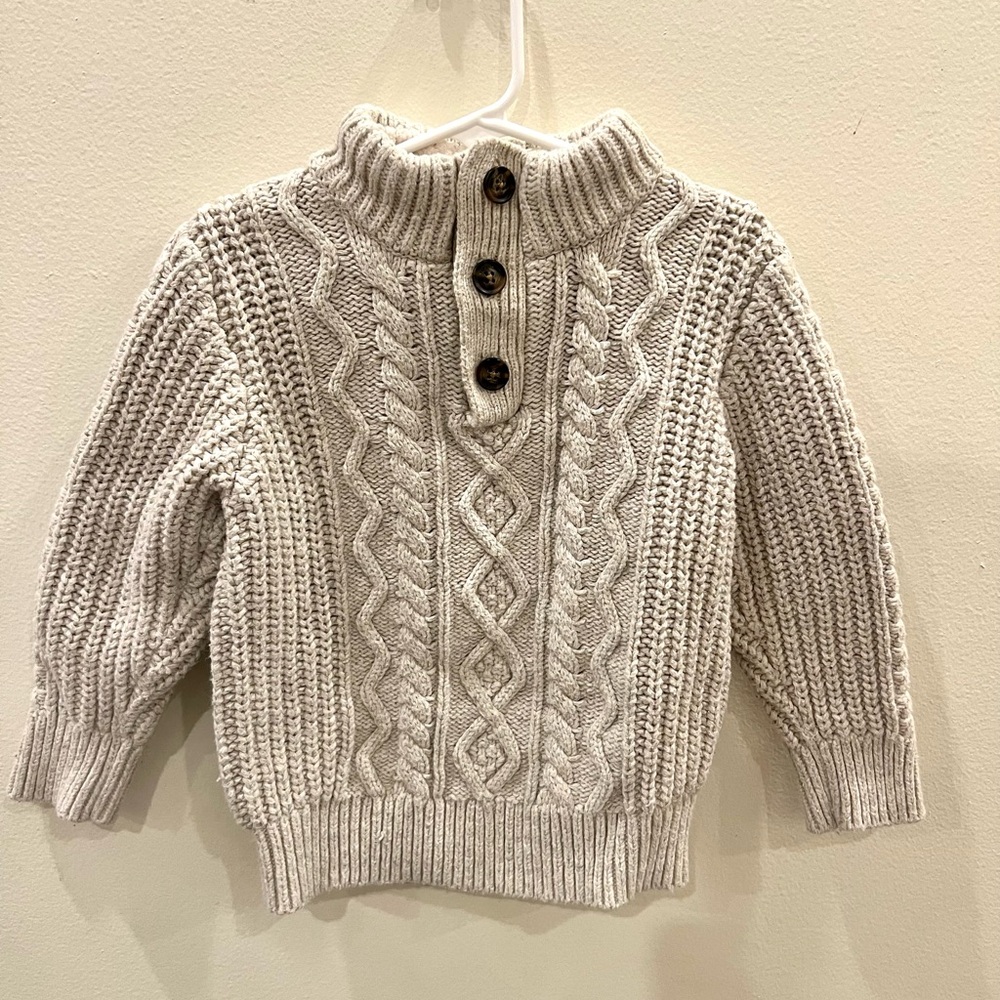Baby GAP Toddler Beige Cable Knit Turtleneck Sweater